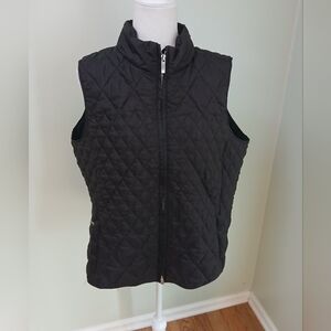 Talbots Vintage Plus Size Sleeveless Quilted Zip Front Vest